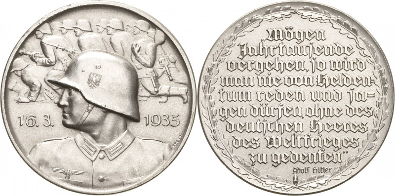 Drittes Reich
 Silbermedaille 1935 (Beyer) Einführung der allgemeinen Wehrpflic...