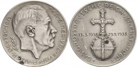 Drittes Reich
 Silbermedaille 1938 (Hanisch-Concée) Auf das Großdeutsche Reich und den Anschluss Österreichs. Kopf von Adolf Hitler nach rechts / Rei...