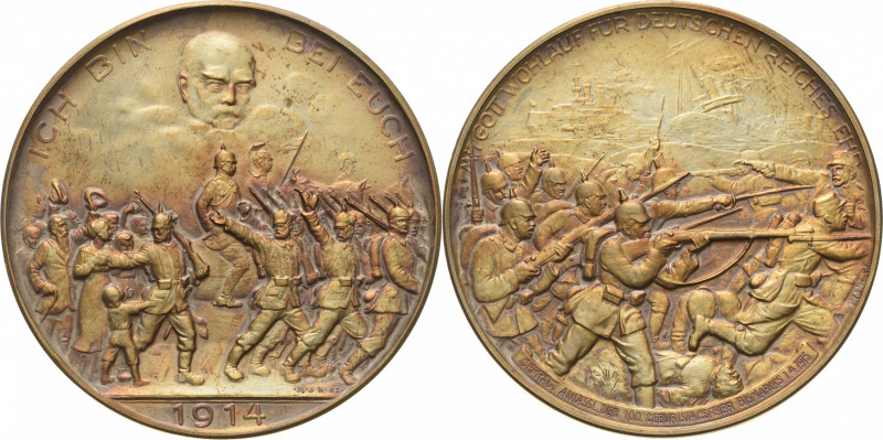 Erster Weltkrieg
 Versilberte Bronzemedaille 1914 (Mayer & Wilhelm) 100. Geburt...