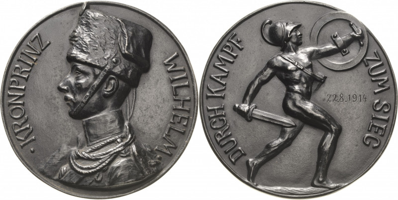 Erster Weltkrieg
 Eisengussmedaille 1914 (Küchler) Kronprinz Wilhelm. Brustbild...