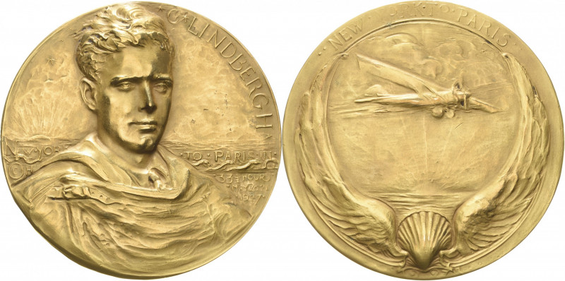 Luft- und Raumfahrt
 Vergoldete Bronzemedaille 1927 (Medallic Art Co. Danbury, ...