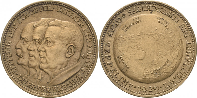 Luft- und Raumfahrt
 Bronzemedaille 1929 (O. Glöckler) 1. Weltfahrt des "LZ 127...