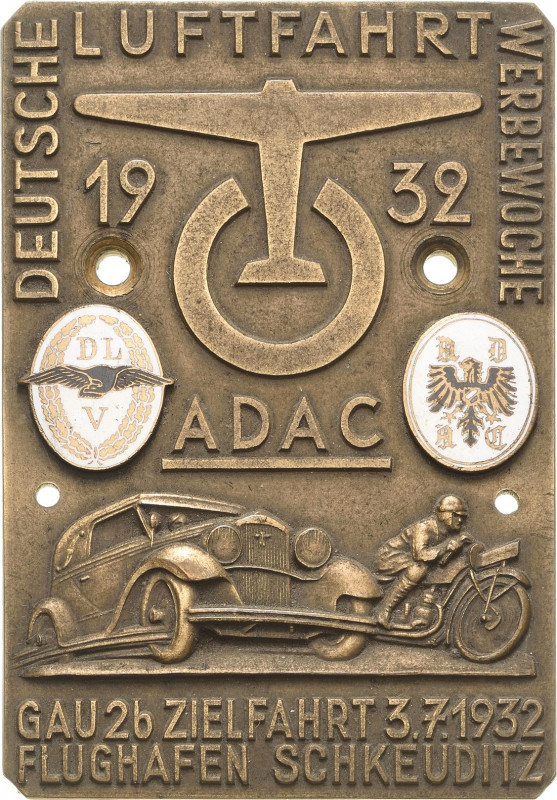 Luft- und Raumfahrt
 Einseitige Bronzegussplakette 1932 (G. Brehmer) Deutsche L...
