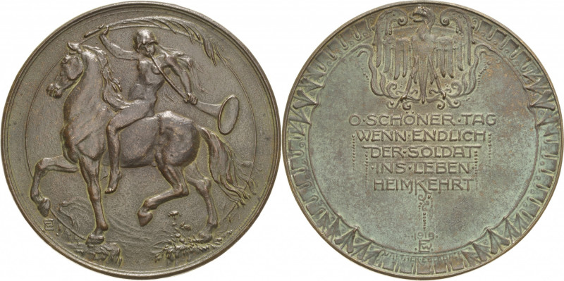 Medailleur Eberbach, Walther 1866-1944
 Bronzegussmedaille 1919. Heimkehr der K...