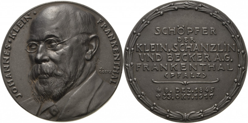 Medailleur Goetz, Karl 1875 - 1950
 Eisengussmedaille 1917. Auf Johannes Klein,...