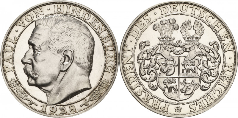Personenmedaillen
Hindenburg, Paul von 1847-1934 Silbermedaille 1928 (J. Bernha...