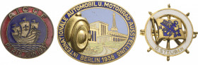 Allgemein
Lot-3 Stück Abzeichen Alle farbig emailliert - Tagung AICCF Paris Juni 1937. Internationale Automobil- u. Motorrad-Ausstellung Berlin 1938 ...