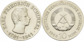 Gedenkmünzen
 10 MDN 1966 Schinkel Jaeger 1517 Prägefrisch