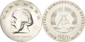 Gedenkmünzen
 20 Mark 1968. Marx Jaeger 1521 Vorzüglich
