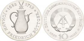 Gedenkmünzen
 10 Mark 1969. Böttger Jaeger 1527 Fast Stempelglanz/Stempelglanz