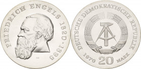 Gedenkmünzen
 20 Mark 1970. Engels Jaeger 1529 Vorzüglich-Stempelglanz
