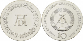 Gedenkmünzen
 10 Mark 1971. Dürer Jaeger 1532 Fast Stempelglanz