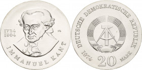 Gedenkmünzen
 20 Mark 1974. Kant Jaeger 1549 Vorzüglich-Stempelglanz