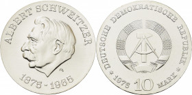 Gedenkmünzen
 10 Mark 1975. Schweitzer Jaeger 1554 Stempelglanz