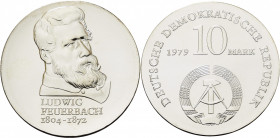 Gedenkmünzen
 10 Mark 1979. Feuerbach Jaeger 1574 Stempelglanz