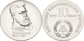 Gedenkmünzen
 10 Mark 1979. Feuerbach Jaeger 1574 Fast Stempelglanz