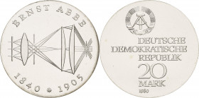 Gedenkmünzen
 20 Mark 1980. Abbe Jaeger 1575 Fast Stempelglanz
