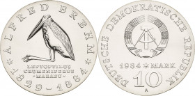Gedenkmünzen
 10 Mark 1984. Brehm Jaeger 1597 Stempelglanz