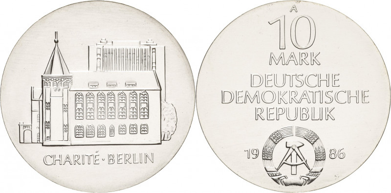 Gedenkmünzen
 10 Mark 1986. Charité Jaeger 1612 Stempelglanz