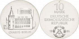 Gedenkmünzen
 10 Mark 1986. Charité Jaeger 1612 Stempelglanz
