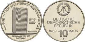 Gedenkmünzen
 10 MDN 1989. RGW. Lose in Kapsel Jaeger 1625 Polierte Platte