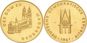 Medaillen
 Goldmedaille 1967. (Signatur WR) Der Dom von Magdeburg / Wimperg. 26,5 mm, 14,97 g GOLD. Selten. Fast Stempelglanz