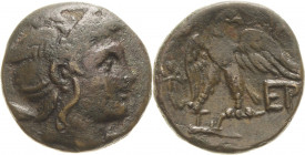 Makedonien Könige von Makedonien
Perseus 179-168 v.Chr Bronze Behelmter Perseuskopf nach rechts / Adler, rechts EP SNG Cop. 1271 var 7.61 g. Sehr sch...