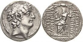 Seleukiden
Philipp I. Philadelphos 95/4-76/5 v. Chr Tetradrachme 94/87 v. Chr. kilikische Münzstätte Kopf mit Diadem nach rechts / Zeus nikephoros si...