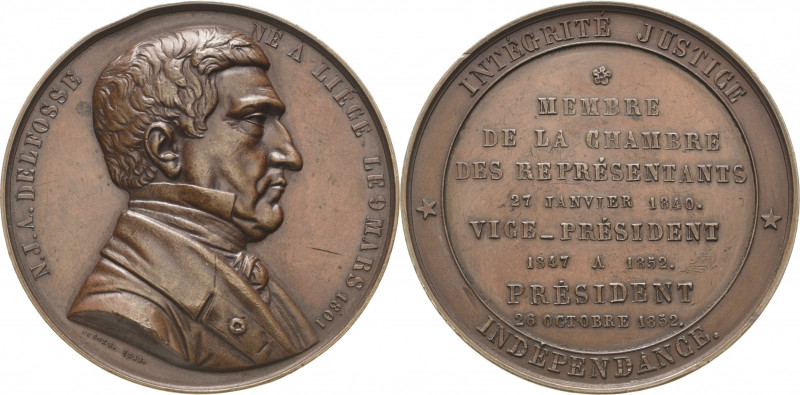 Belgien-Königreich
Leopold I. 1830-1865 Bronzemedaille 1853 (Dubois) Auf den Ju...