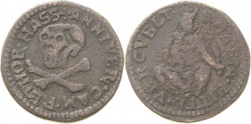 Belgien-Medaillen
 Bronzetoken o.J. (um 1700) Verdiensttoken der Rhetorischen Kammer in Hasselt. Totenkopf / Hl. Maria. 22 mm, 4,31 g Neumann 35349 S...