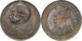 China
Kuang-Hsu 1874-1908 Bronzierte Zinnmedaille 1896 (O. Bergmann) Auf den Besuch von Li Hung Chang in Deutschland. Brustbild Bismarcks nach links ...
