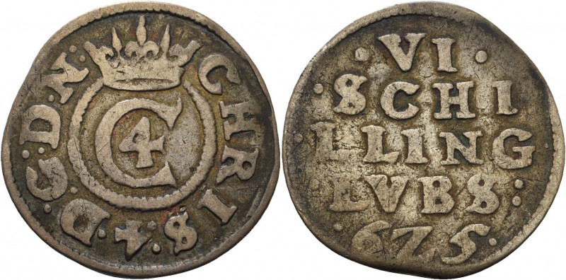 Dänemark
Christian IV. 1588-1648 6 Skilling 1625, Glückstadt Hede 172 KM 18 Seh...