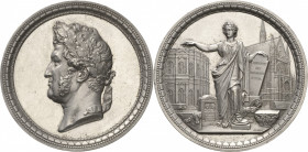 Frankreich
Louis Philippe 1830-1848 Große Zinnmedaille 1840 (Barré) Auf den Erhalt der Historischen Bauten. Kopf mit Lorbeerkranz nach links / Antike...