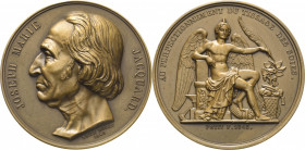 Frankreich
Louis Philippe 1830-1848 Bronzemedaille 1843 (Rogat/Petit) Auf Joseph Marie Jacquard (1752-1834), den Erfinder des mechanischen Webstuhls....