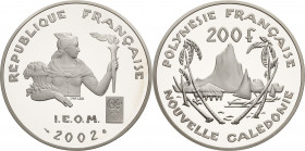 Frankreich-Neukaledonien
 200 Francs 2002. Caledonia Moorea Island. In Originalkapsel KM 34 Auflagenhöhe: 500 Exemplare. Polierte Platte