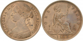 Großbritannien
Victoria 1837-1901 Penny 1862. Spink 3954 KM 749.2 Kl. Randfehler, vorzüglich-Stempelglanz