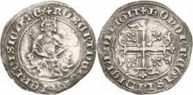 Italien-Neapel
Robert von Anjou 1309-1343 Gigliato o.J. Sitzender Herrscher von vorn, + ROBERT DEI GRAT IERL ET SICIL REX / Lilienkreuz, +hONOR REGIS...