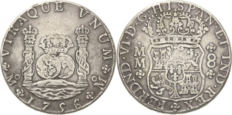 Mexiko
Ferdinand VI. 1746-1759 8 Reales 1756, Mo/MM-Mexico City KM 104.2 Cayon ...