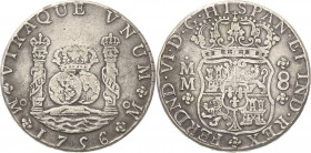 Mexiko
Ferdinand VI. 1746-1759 8 Reales 1756, Mo/MM-Mexico City KM 104.2 Cayon 9883 Rand bearbeitet, sehr schön