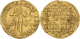 Niederlande-Geldern
Vereinte Provinz 1581-1795 Dukat 1741. Delmonte 650 Friedberg 238 GOLD. 3.44 g. Sehr schön+