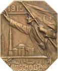 Osmanisches Reich
Mohamed V. Reshad bin'Abd al-Medschid 1909-1918 Einseitige achteckige Bronzeplakette 1915 (H. Dietrich) Abzeichen des Roten Halbmon...