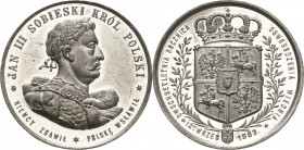 Polen
Johann III. Sobieski 1676-1696 Zinnmedaille 1883 (M. Kurnatowski) 200-jähriges Jubiläum der Befreiung von Wien. Brustbild mit Lorbeerkranz nach...