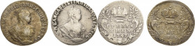 Russland
Elisabeth I. 1741-1761 Grivennik (10 Kopeken) 1744 und 1747, Moskau Bitkin 188, 207 2 Stück. Sehr schön