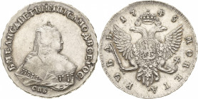 Russland
Elisabeth I. 1741-1761 Rubel 1745, SPB-St. Petersburg Bitkin 260 Davenport 1677 Attraktives Exemplar. Selten in dieser Erhaltung Vorzüglich