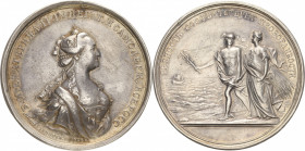Russland
Katharina II. 1762-1796 Silbermedaille o.J. (1767) (Ivanov/Waechter) Auf die Genehmigung des zollfreien Kornhandels. Brustbild nach rechts /...