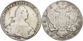 Russland
Katharina II. 1762-1796 Rubel 1773, SPB/JaTsch-St. Petersburg Bitkin 216 Davenport 1684 Fast sehr schön