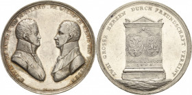 Russland
Alexander I. 1801-1825 Silbermedaille 1805 (D. Loos) Treffen des russischen Kaisers mit König Friedrich Wilhelm III. in Berlin. Einander zug...