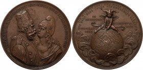 Russland
Nikolaus II. 1894-1917 Bronzemedaille 1897 (Mayer & Wilhelm) Deutsche Spottmedaille auf das Bündnis zwischen Russland und Frankreich. Alter,...
