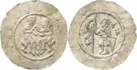 Böhmen
Wladislaus I. 1110-1113 Denar Herzog thront nach links, vor ihm stehende Person / Heiliger steht mit Fahne von vorn zwischen je zwei Sternen C...