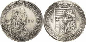 Habsburg
Erzherzog Maximilian 1612-1618 Taler 1616, Hall Voglhuber 122/X Davenport 3322 M./T. 414 Sehr schön+